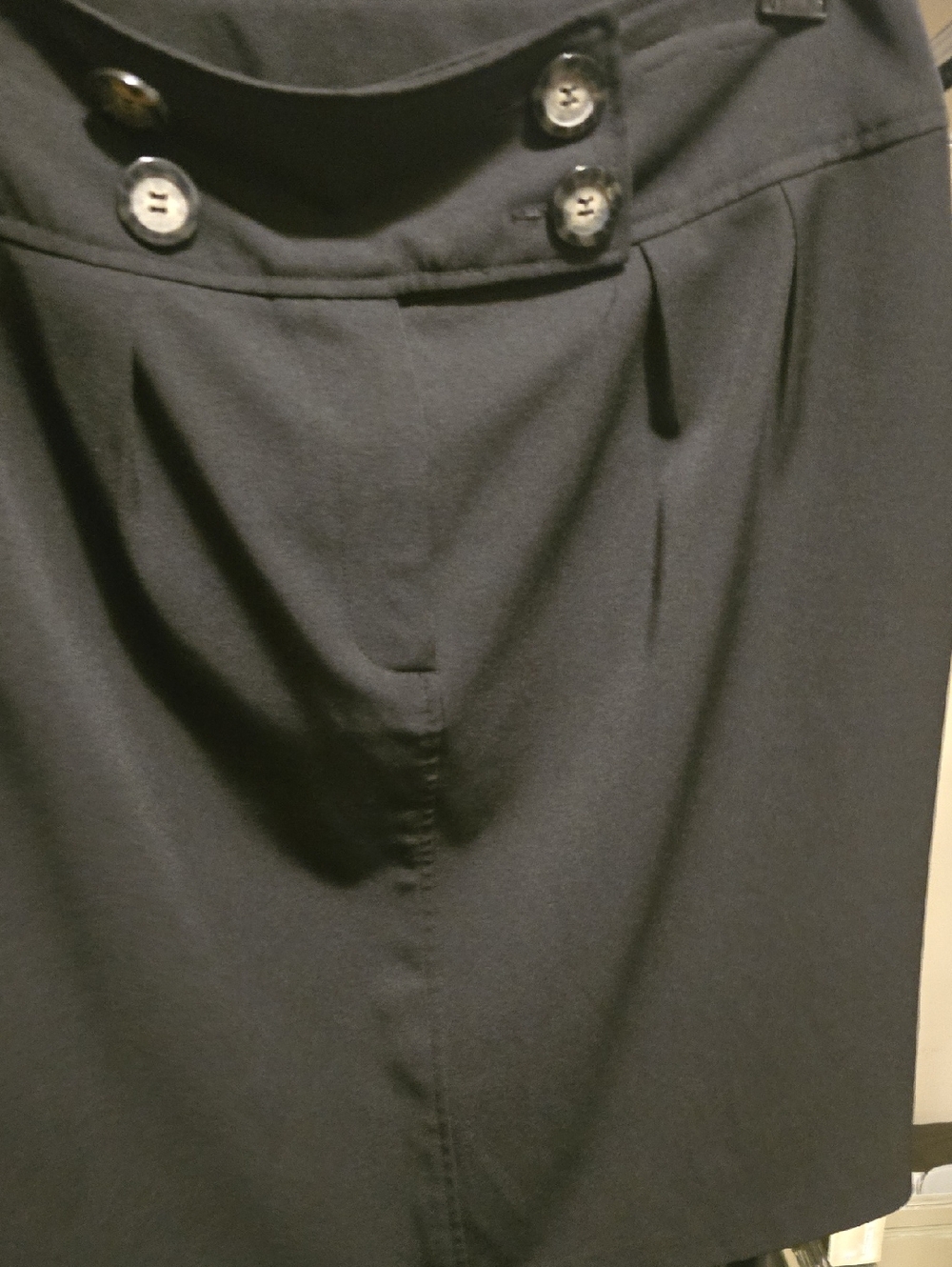 Worthington Black Button-Front Pencil Skirt